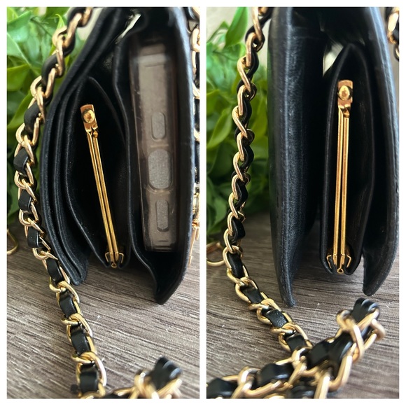 🖤⚜️Chanel Caviar Timeless Wallet on a Chain Micro Gold Tone Crossbody WOC Revamp - Picture 14 of 16